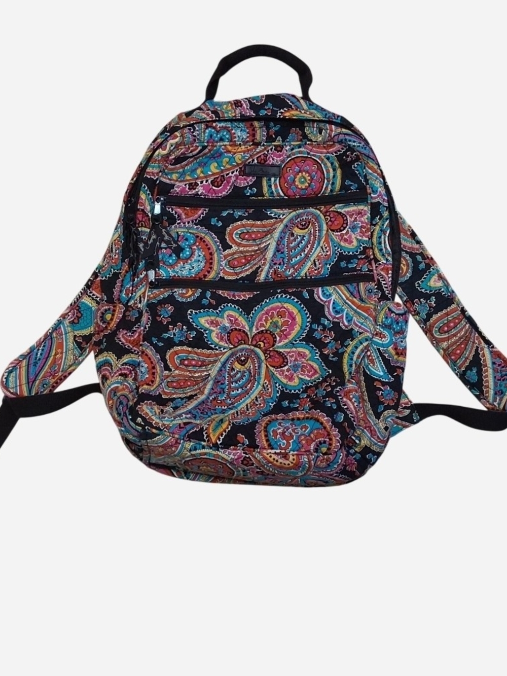 Patterned Paisley Women's Backpack - Black Multicolor